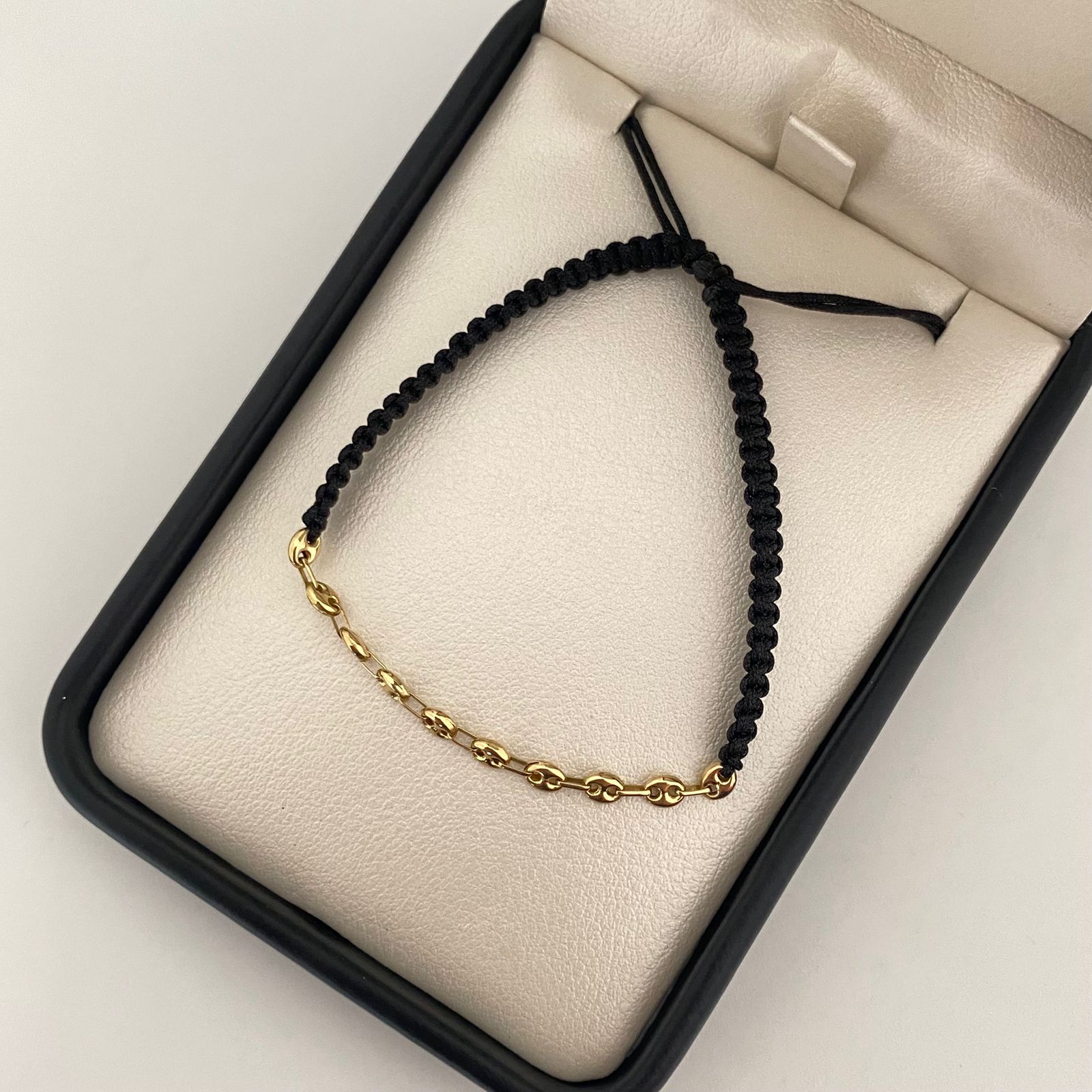 Pulsera tejida gc 10 eslabones Oro amarillo 18k 0,6 Gr